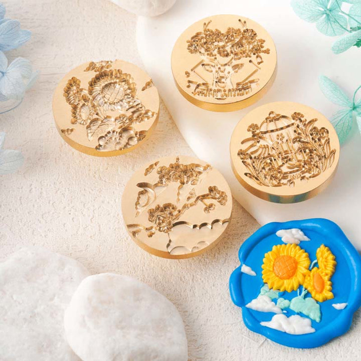 3D Embossed Warm Healing Series Seal Wax Stamp Head