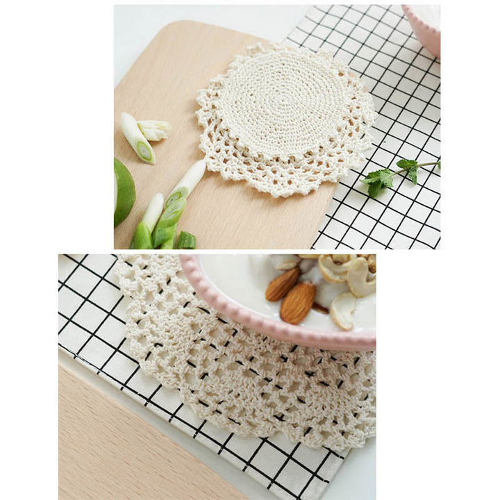 Hollow Out European Lace Coasters Embroidery Small Woven Insulated Tablecloth