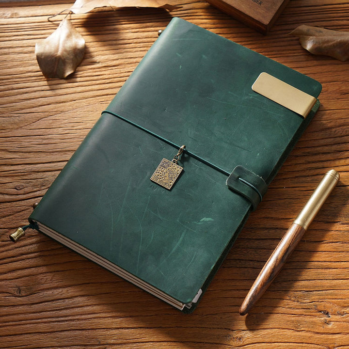 Vintage Leather Cover Notebook With Lashing Design For Business