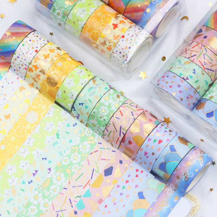 12 Rolls Set Macaron Color Washi Tape Decorative Scrapbook Tape