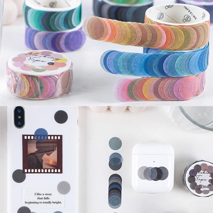 Color Tour Round Dot Series Washi Sticker For Journal Decor