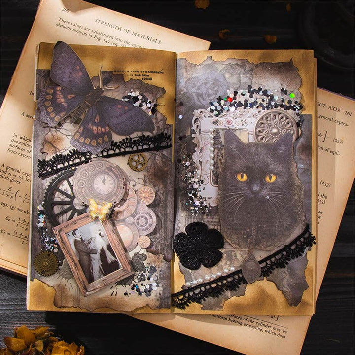 Vintage Dark Fantasy Paper Set Decorative Scrapbook Journaling Backing Paper