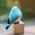 Wooden Bird Figurine Bluebird Statue Animal Ornament Handmade Simulation