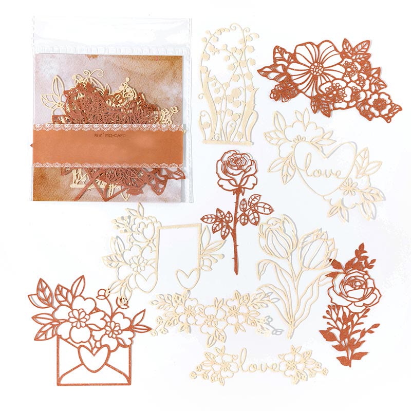 Decorative Paper Set Hollow Out Floral Backing Paper