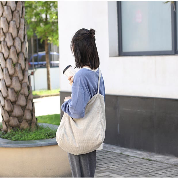 Minimalist Corduroy Shoulder Bag For School Students Shoulder Bag