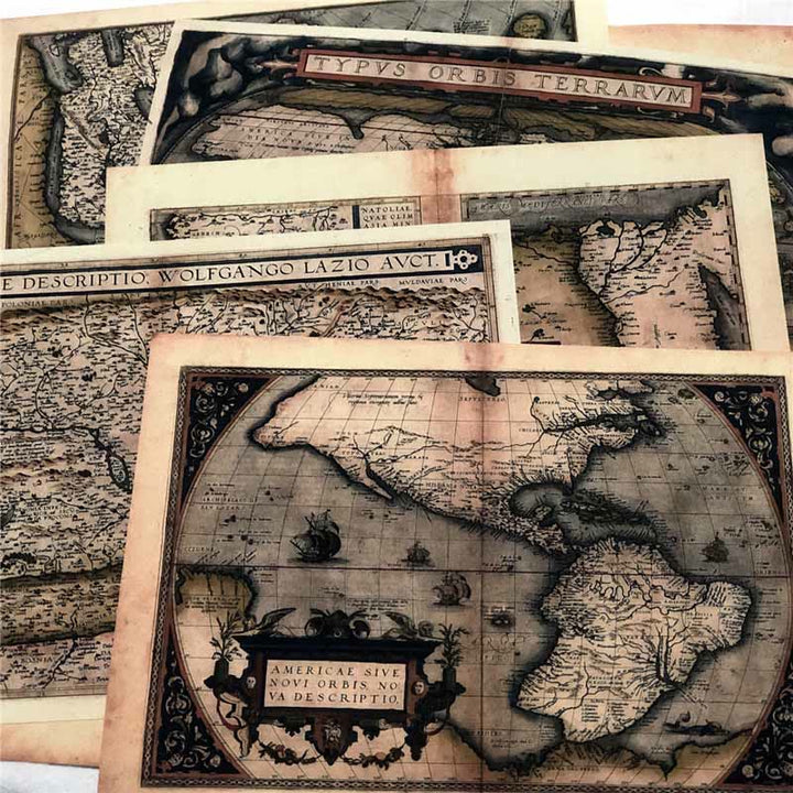 Junk Journal Retro Medieval Map A4 Scrapbook Paper Journaling Supplies