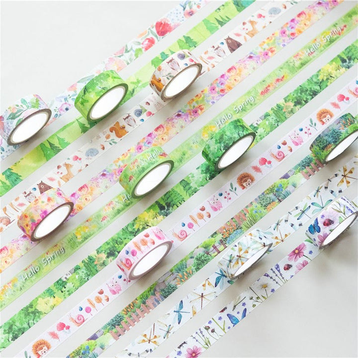 10 Rolls Hello Spring Series Washi Tape Set Scrapbook Tape