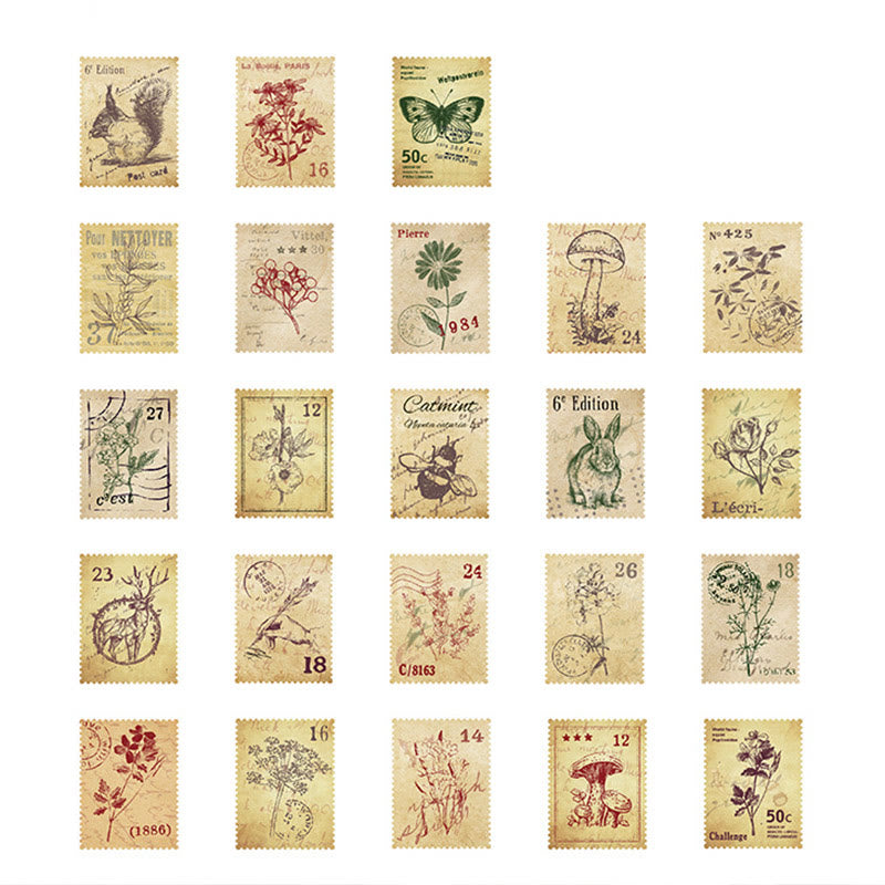 46pcs Forest Post Office Series Sticker For Journal Decor