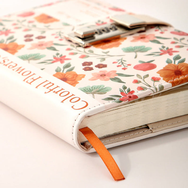 B6 Flowers Leather Cover Notebook For Daily Record Student Gift