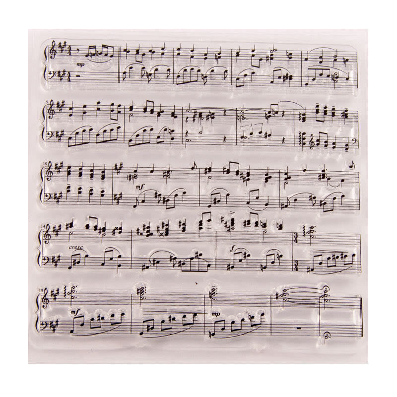 Clear Stamps Music Sheet Silicone Seal Rubber Stamps