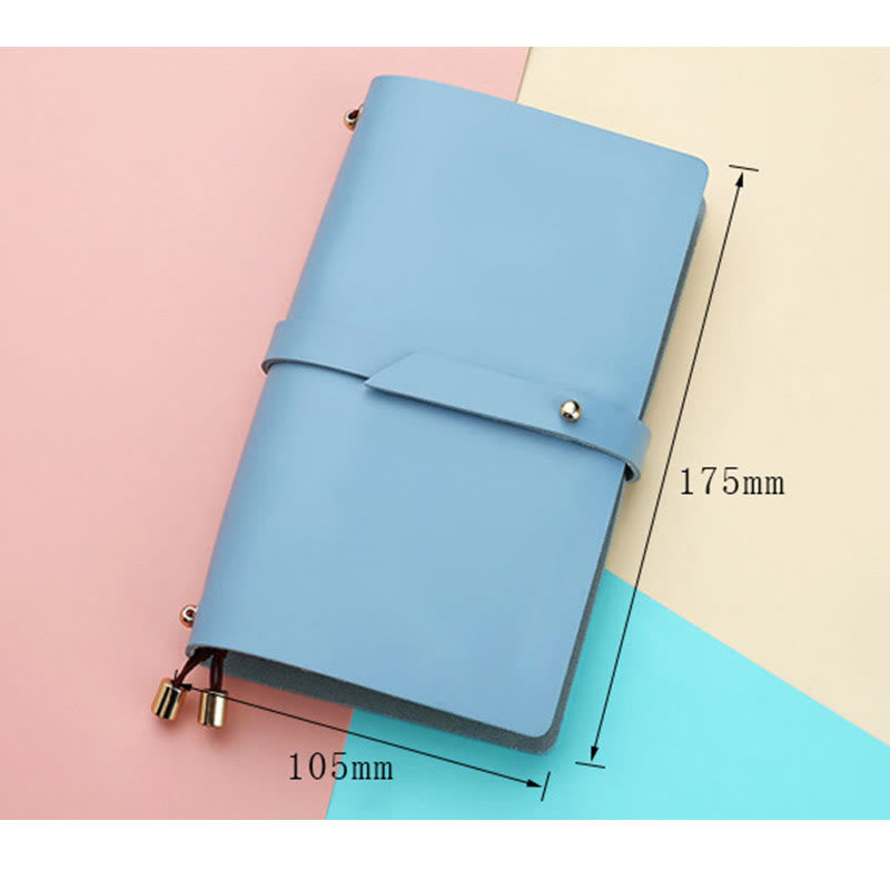 Minimalist Plain Color Leather Cover Notebook For Travel Daily Record