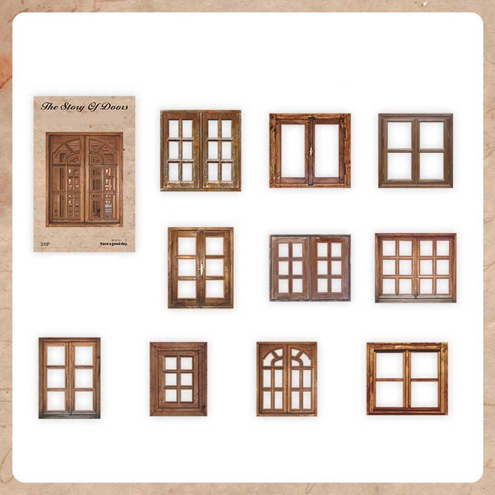 Vintage Story Of Doors And Windows Scrapbook Journaling Backing Paper