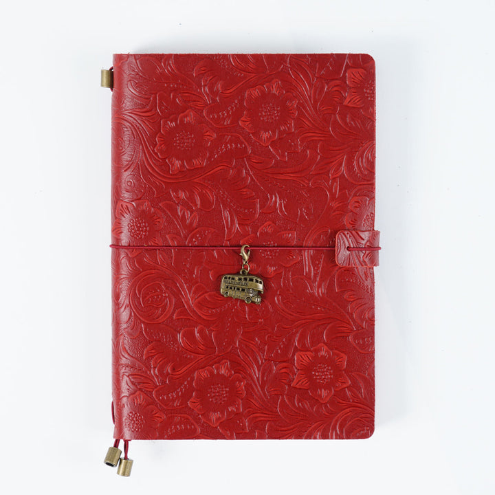 Vintage Engraved Leather Cover Notebook For Travel Daily Record