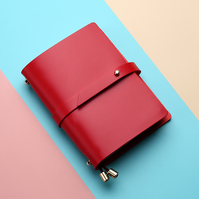 Minimalist Plain Color Leather Cover Notebook For Travel Daily Record