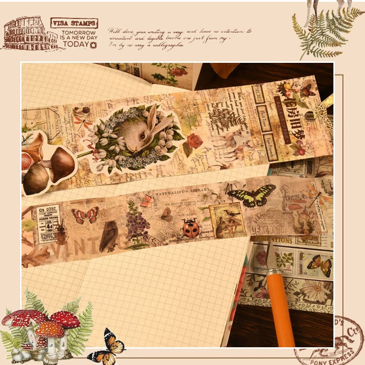 8pcs Decorative Paper Tape Vintage DIY Scrapbook Decor