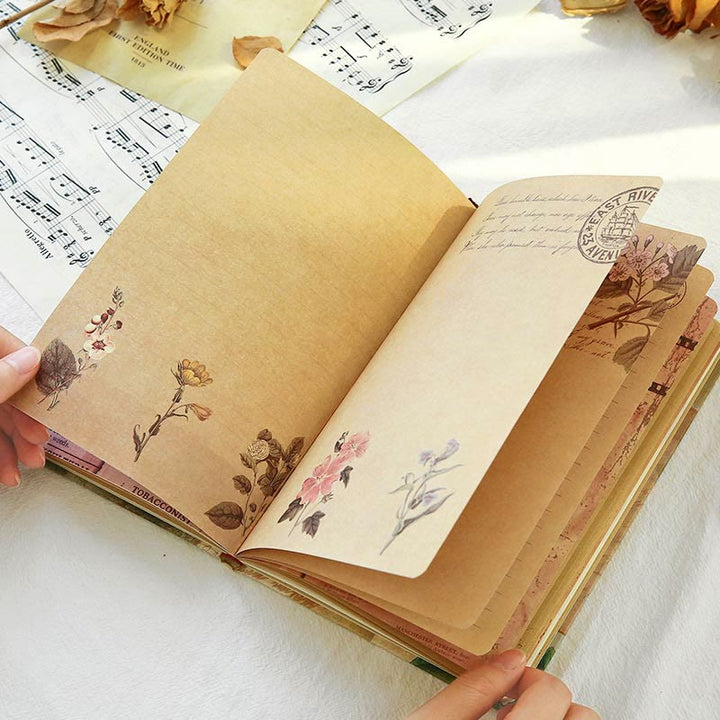 Vintage Hardbound Coloring Inner Pages Journal Notebook Diary