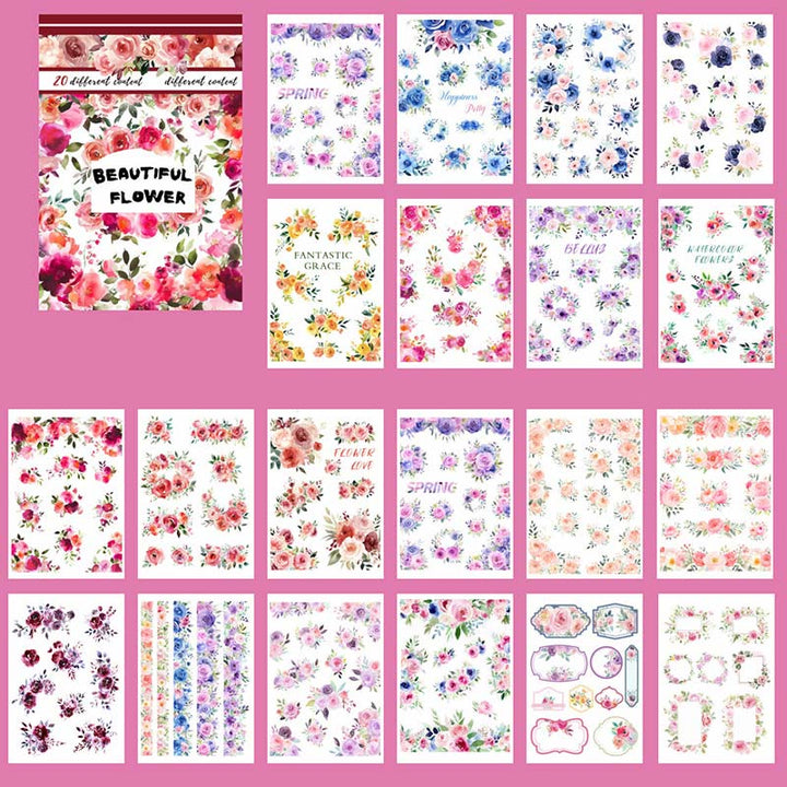 Ladies And Flowers Series Sticker Book For DIY Journal Decor