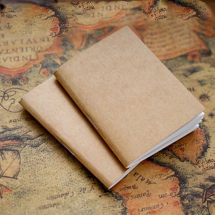 Mini Engraved Leather Cover Notebook For Travel Daily Record