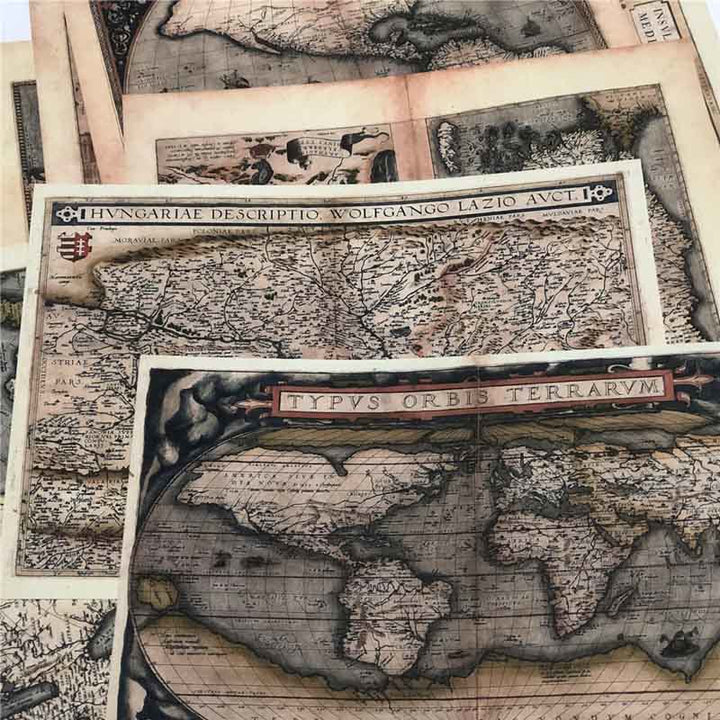 Junk Journal Retro Medieval Map A4 Scrapbook Paper Journaling Supplies