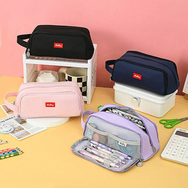 Bright Color Stationery Bag Multifunctional Pencil Case For Kids