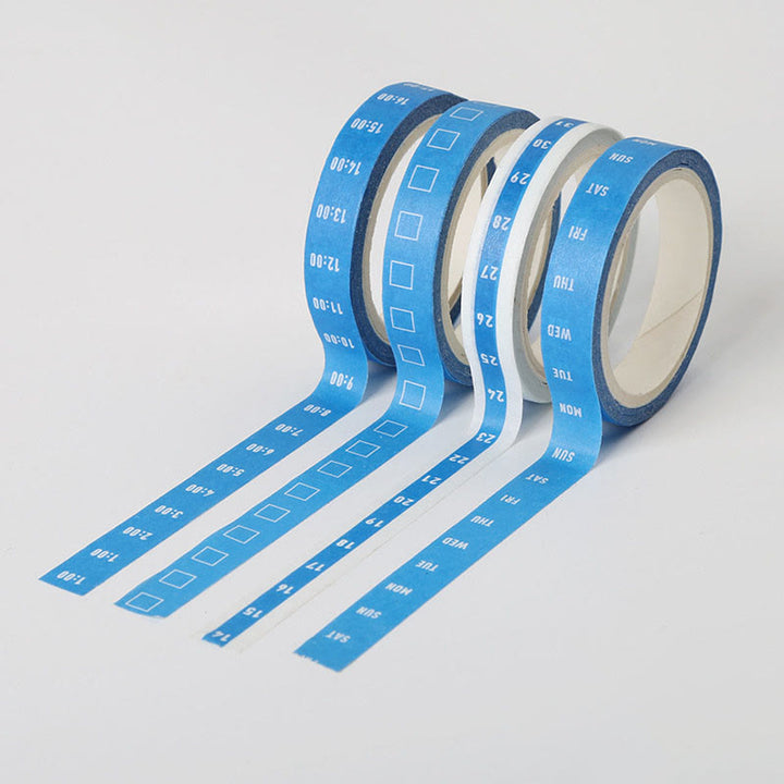 4 Rolls Set Time Planning Washi Tape Decorative Scrapbook Tape