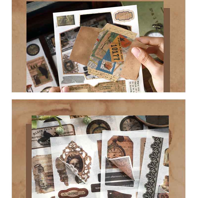 10pcs Vintage Manual Series Materials Set DIY Journaling Supplies