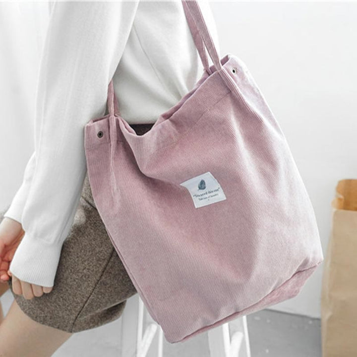 Classic Corduroy Canvas Shoulder Bag For Women School Shoulder Bag