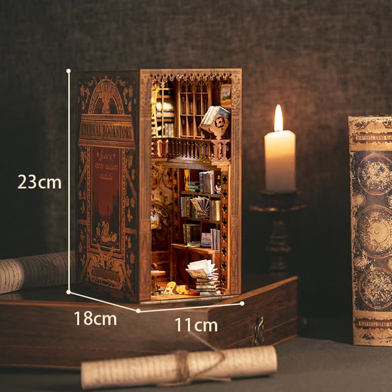 Eternal Bookstore DIY Book Nook Miniature Kit 3D Wooden Puzzle for Decoration