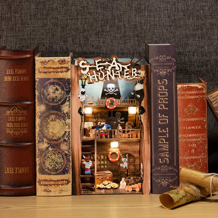 Sea Hunter DIY Book Nook Miniature Kit 3D Wooden Puzzle for Decoration