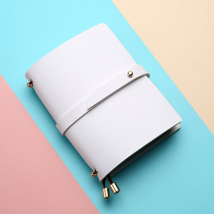 Minimalist Plain Color Leather Cover Notebook For Travel Daily Record