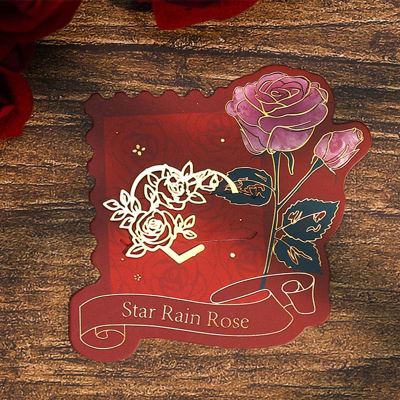 Metal Rose Bookmark Hollow Decorative Reading Folder Stamp Gift