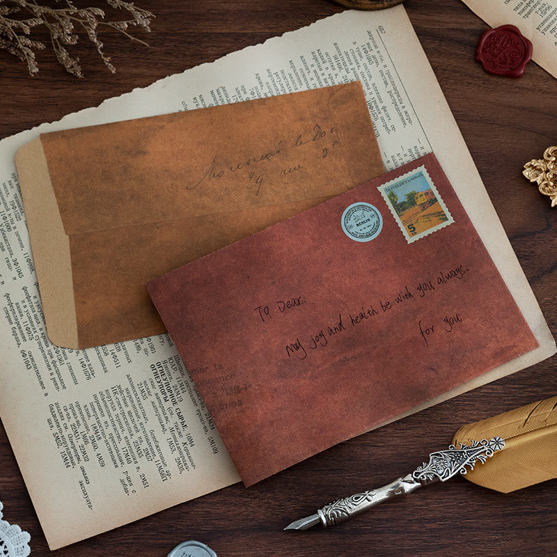 Brown Color Retro Kraft Paper Envelopes For Mail Letter