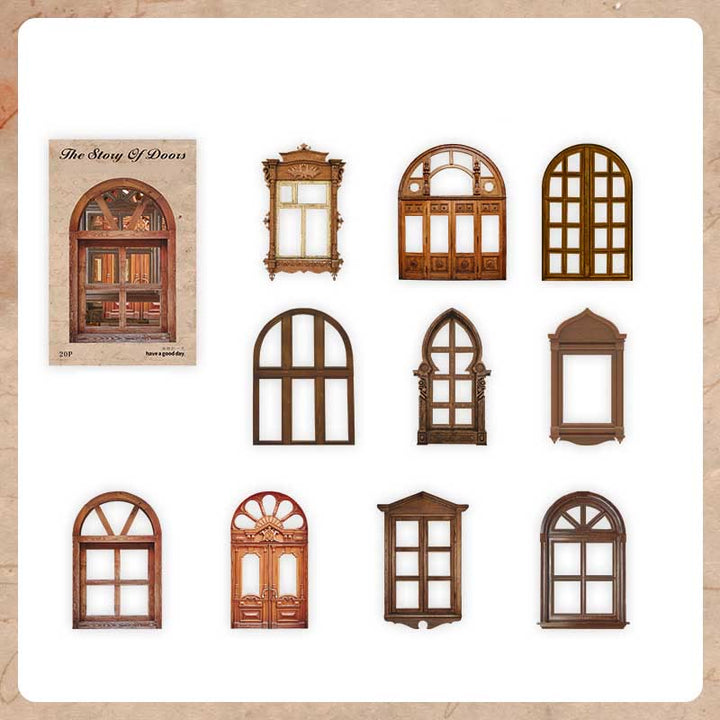 Vintage Story Of Doors And Windows Scrapbook Journaling Backing Paper