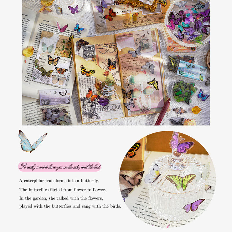 Cute Butterfly Garden Series Sticker For Journal Decor