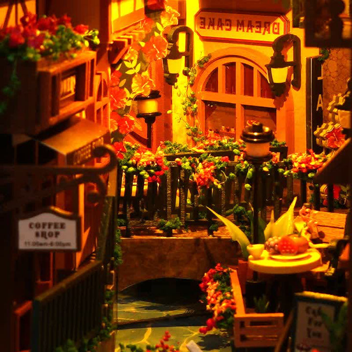 Colmar Town DIY Book Nook Miniature Kit 3D Wooden Puzzle for Decoration