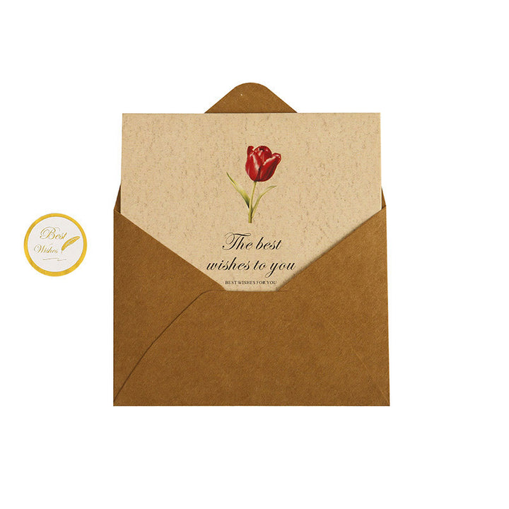 Flower Greeting Card With Envelopes For Mail Letter