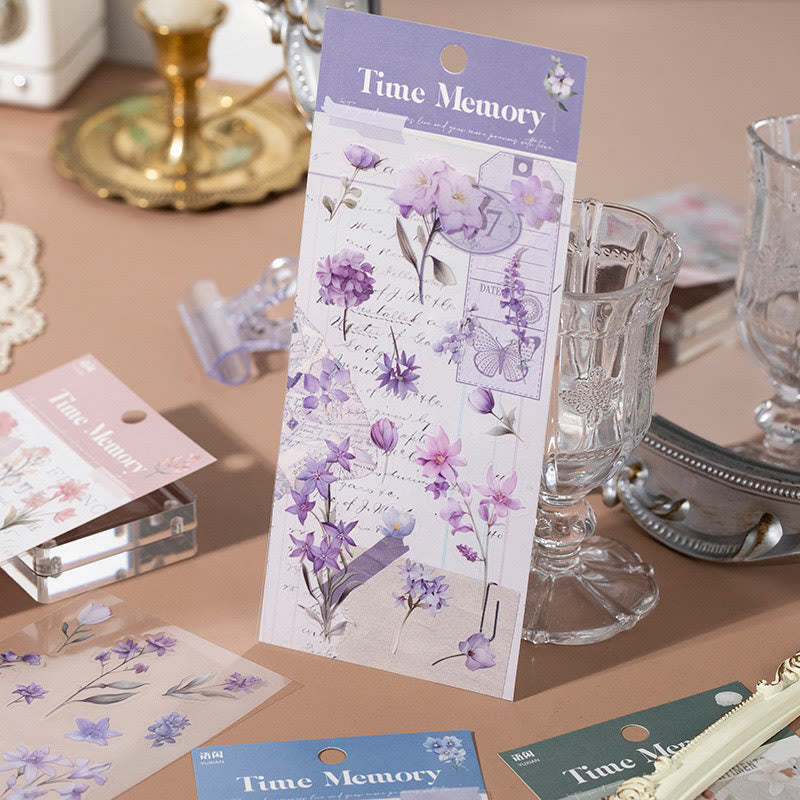 Time Memory Series Floral Stickers Vintage DIY Scrapbook Decor