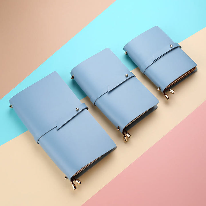 Minimalist Plain Color Leather Cover Notebook For Travel Daily Record