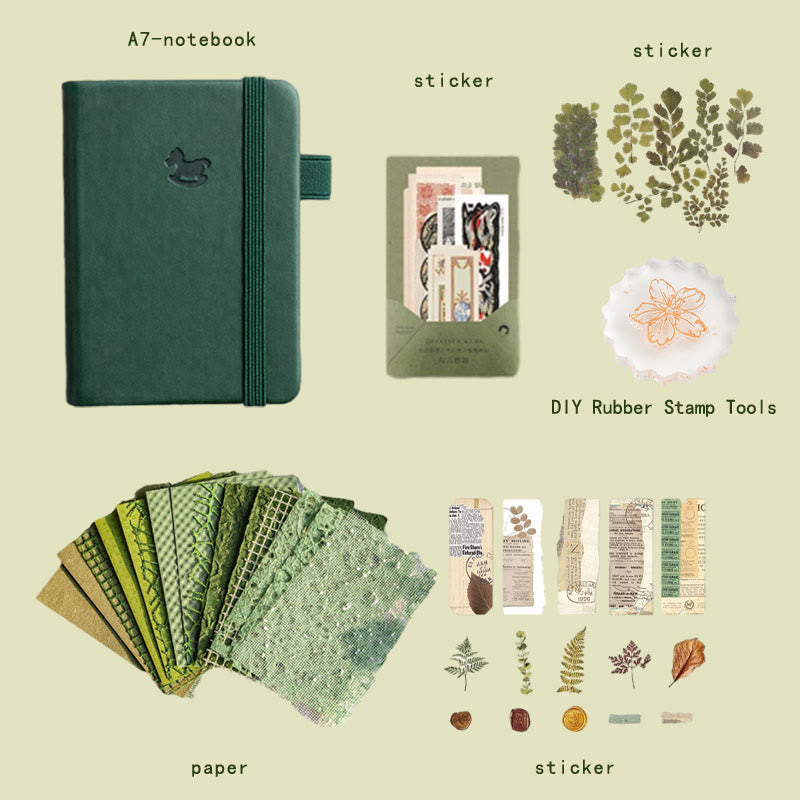 Plant Series Paper Sticker Crafts Journal Material Set 6 Pieces