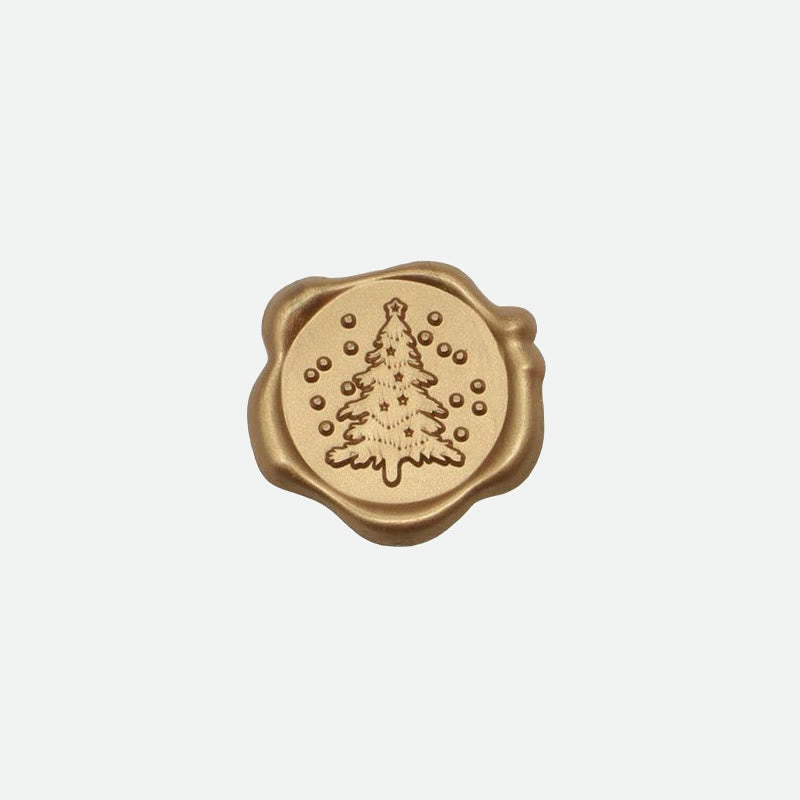 10pcs Christmas Tree Wax Seal Stamp Sticker For Envelope