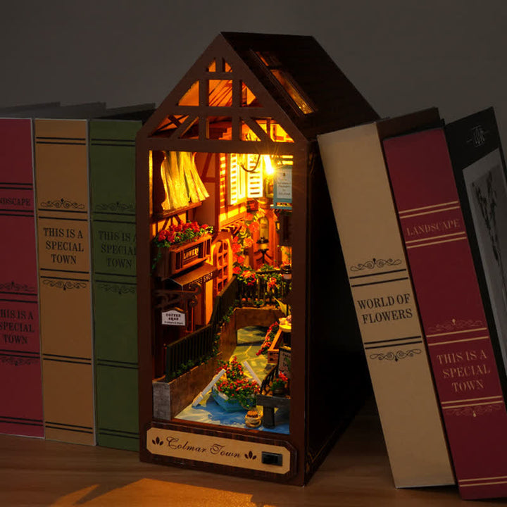 Colmar Town DIY Book Nook Miniature Kit 3D Wooden Puzzle for Decoration