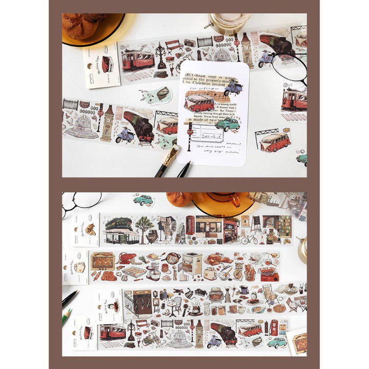 Travel Note Series Long PET Sticker For Journal Decor