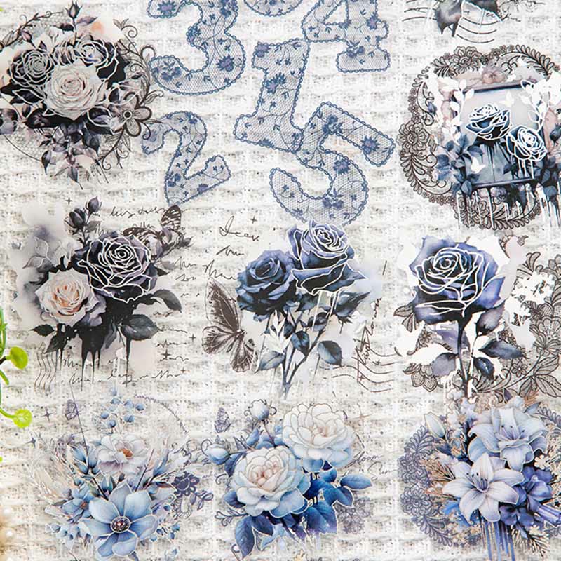 Vintage Floral Lace Sticker Set Decorative Backing Sticker