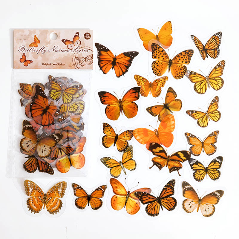 Butterfly Nature Series PET Sticker Set For Journal Decor