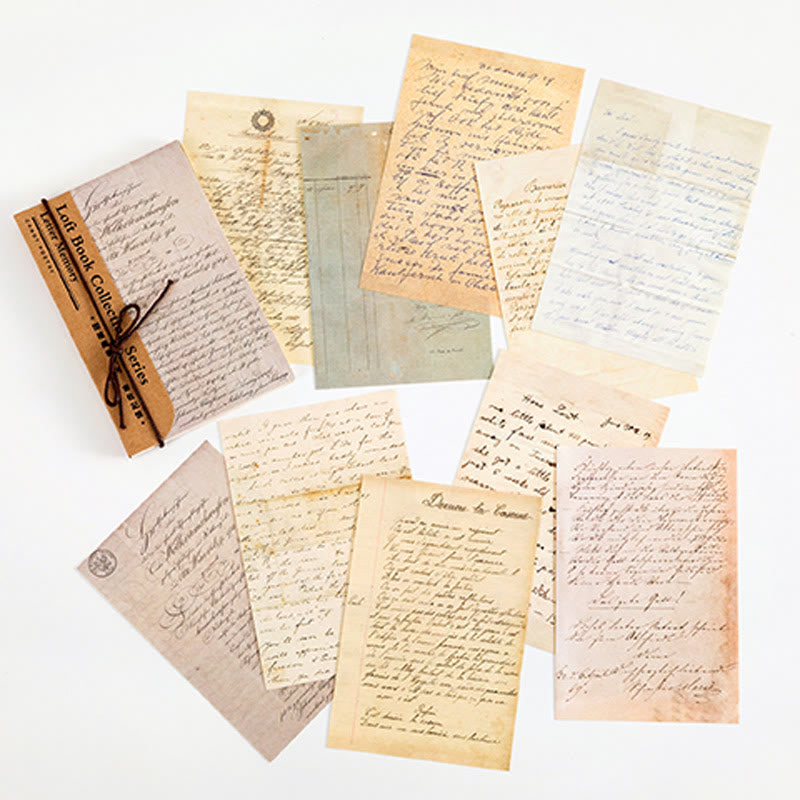 Vintage Paper Set Decorative Hand Writing Letter Journaling Backing Paper