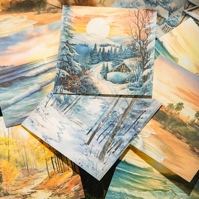 Season Scroll Series Landscape Theme Paper Decorative Journaling Paper