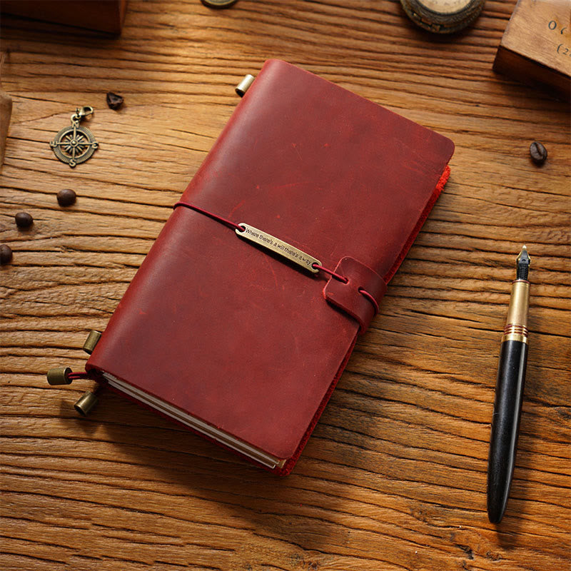 Business Genuine Leather Cover Notebook For Travel Daily Record