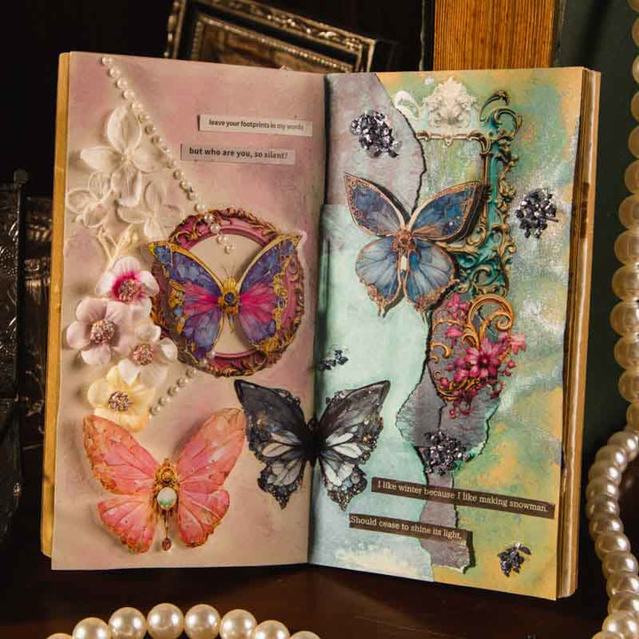 Dream Baroque Series Butterfly and Frame Theme PET Stickers Pack