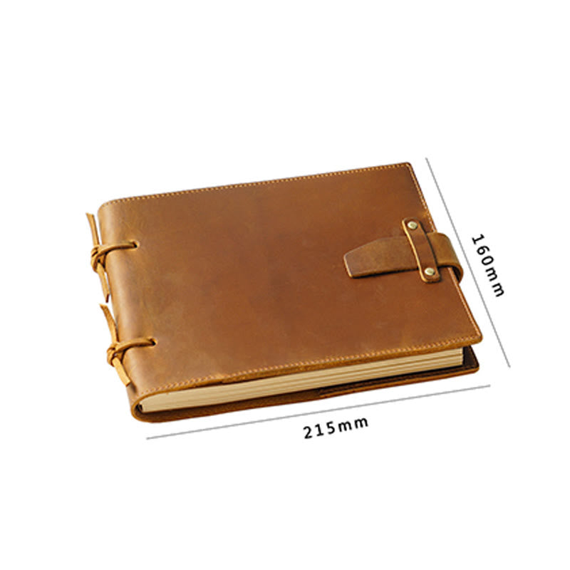 Horizontal Classic Genuine Leather Cover Notebook For Daily Record