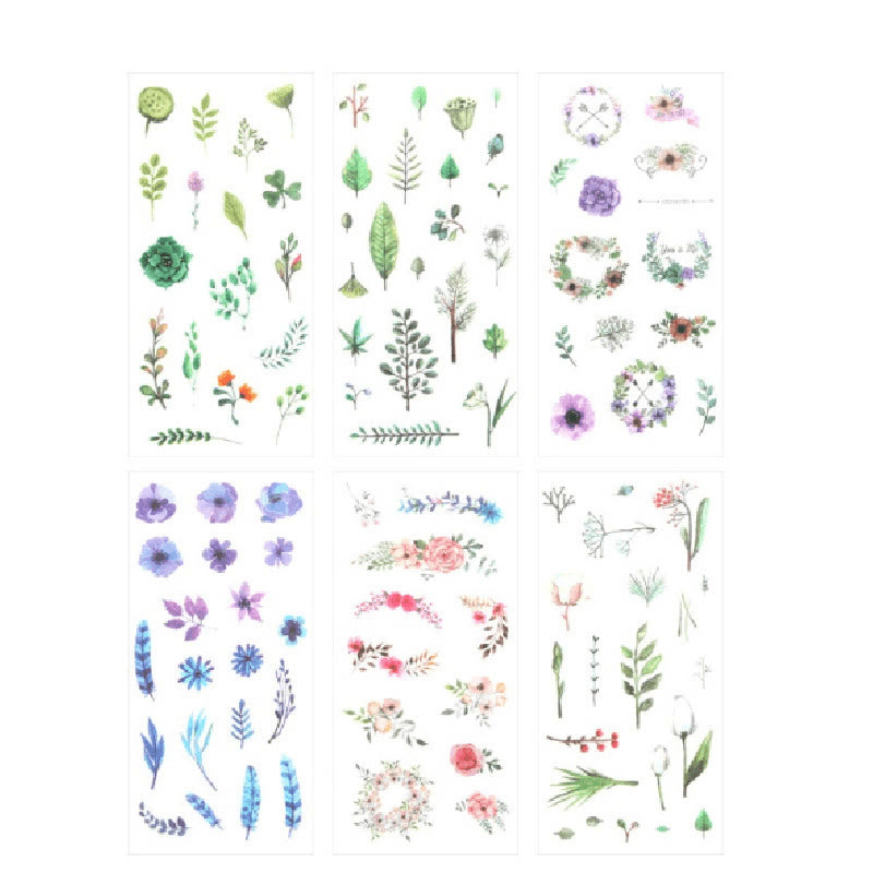 Watercolour Plants Series Washi Sticker For Journal Decor